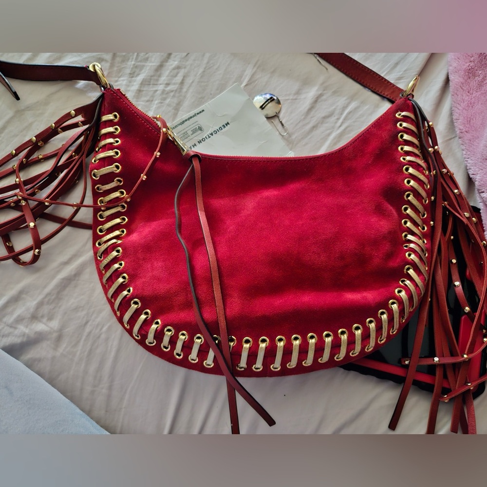 Michael Kors red suede leather purse! - Picture 2 of 15